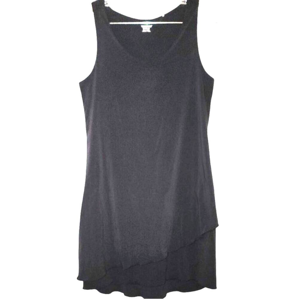 Toad & Co Black Mallorca Tiered Layered Sleeveless Tank Dress Size Medium